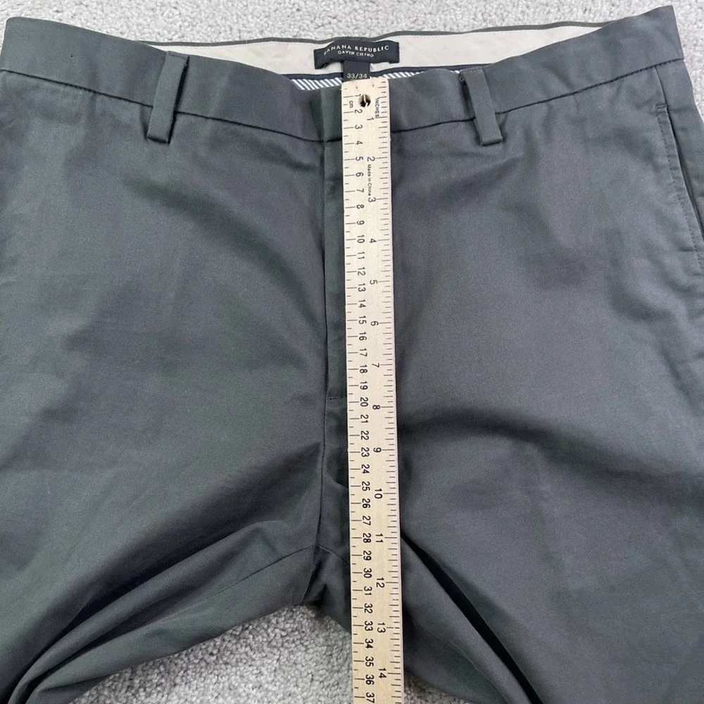 Banana Republic Pants Mens 33x34 Gray Gavin Chino Straight Leg Cotton Business